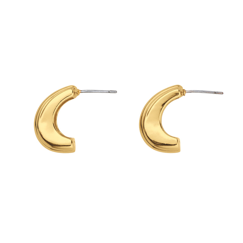 CURVED HOOP POLISHED GOLD SMALL