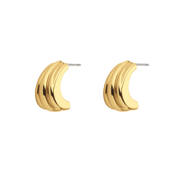 CURVED HOOP POLISHED GOLD SMALL