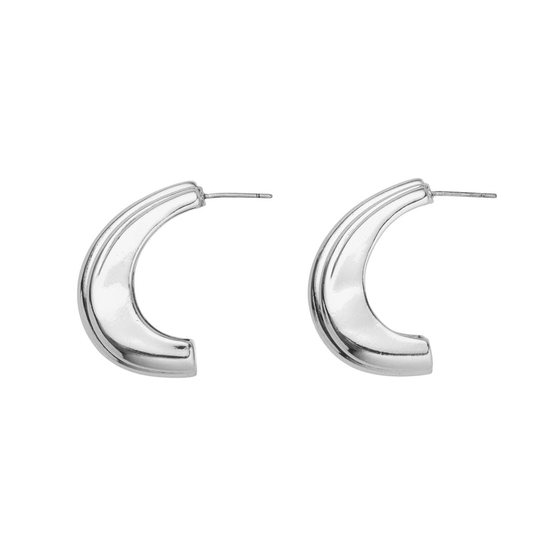 CURVED HOOP POLISHED SILVER LARGE